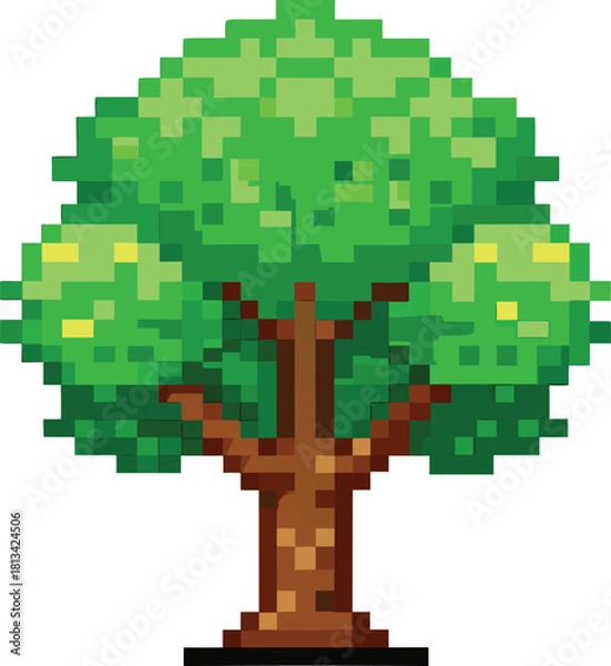 Obraz Pixel art style tree