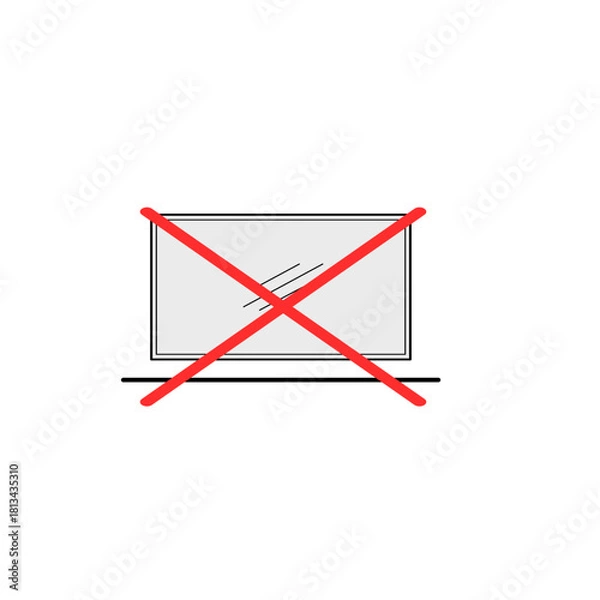 Obraz icon prohibited from using laptop