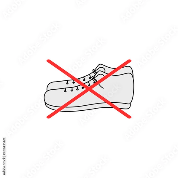 Obraz icon prohibits wearing shoes