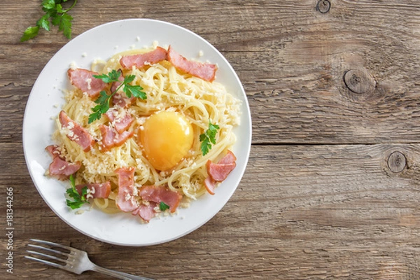 Obraz Spaghetti carbonara pasta