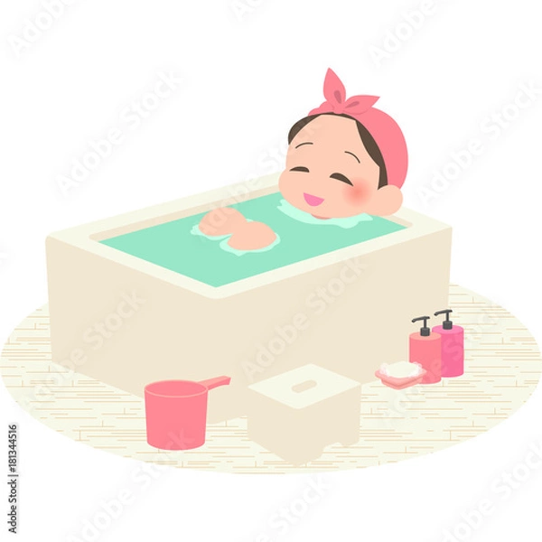 Fototapeta 入浴する女性