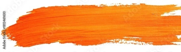 Obraz Horizontal orange paint stroke on white background (1)