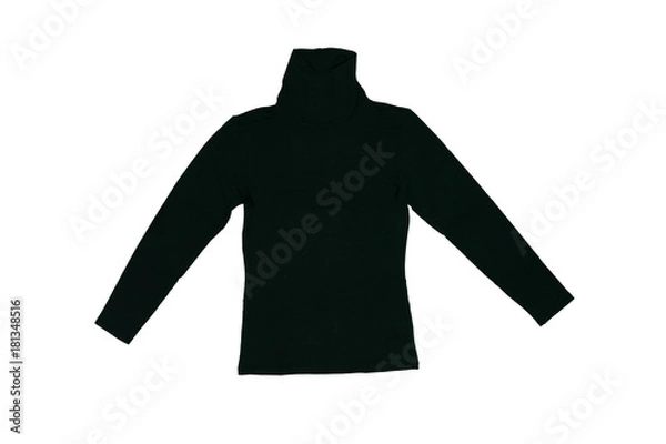 Obraz deep green  shirt on white background isolated .heat shirt for winter season ,technology from japan  that call heattech can help to generate heat and keep body warm