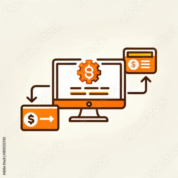 Fototapeta Digital banking and payments are streamlined through technology enhancing user experience and efficiency