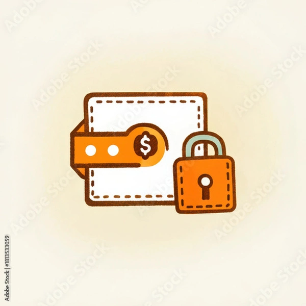 Fototapeta Secure wallet symbolizes currency protection and financial security, ensuring safe transactions and peace of mind