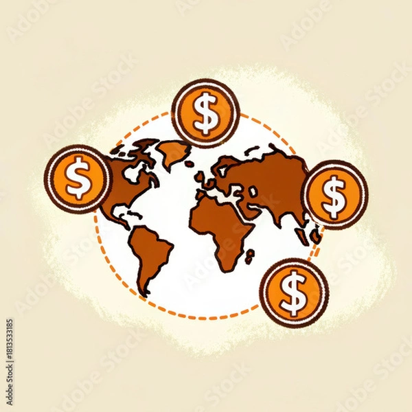 Fototapeta Global investment opportunities in stock market create dynamic financial landscape for growth and prosperity