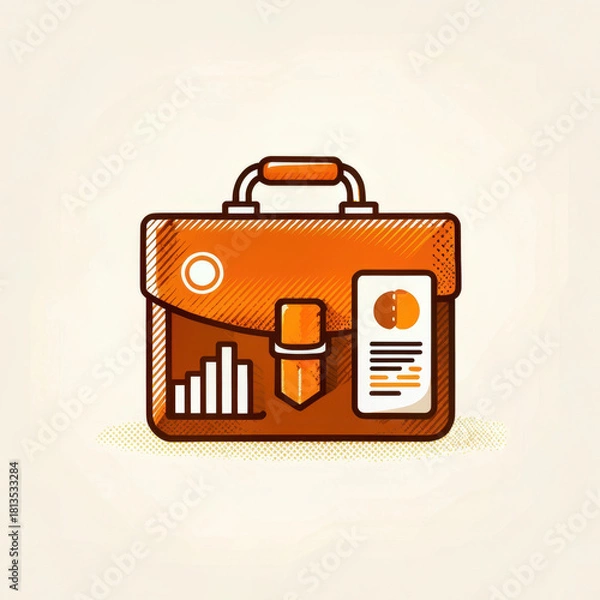Fototapeta Stylish investment briefcase showcases stock market graphs and financial documents, symbolizing business success and strategy