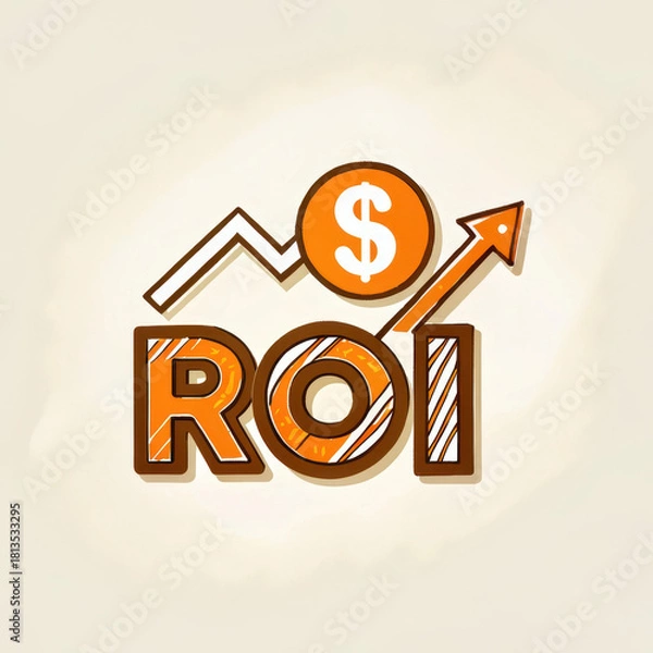 Fototapeta Investing in stock market can yield significant returns on investment as shown by upward trend in this graphic