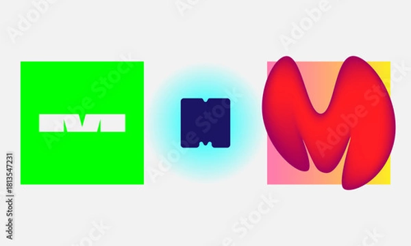 Fototapeta abstract letter M, typography design