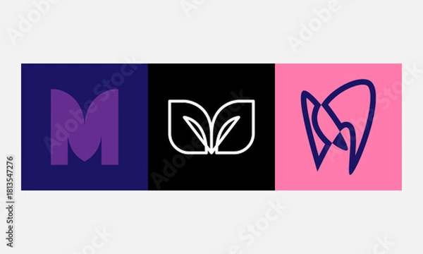 Fototapeta abstract letter M, typography design