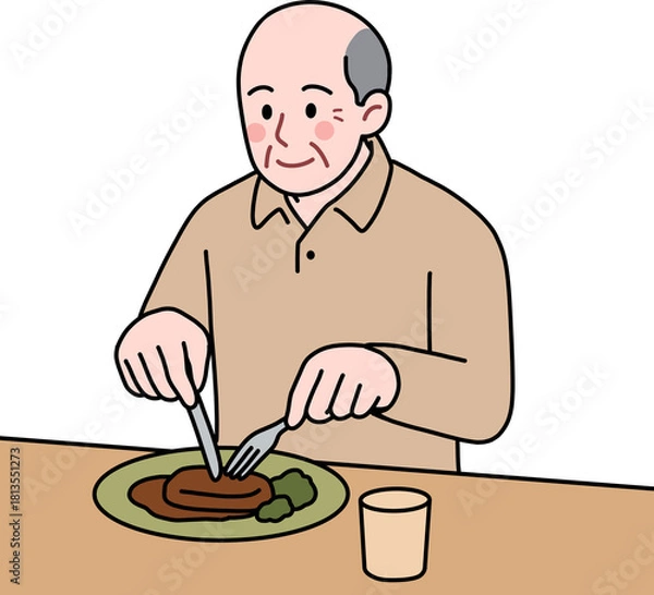 Obraz 식사하시는 할아버지