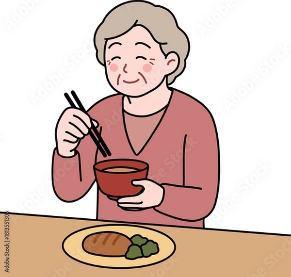 Obraz 식사하시는 할머니