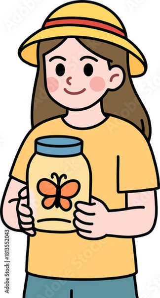 Obraz 곤충채집하는 여자아이