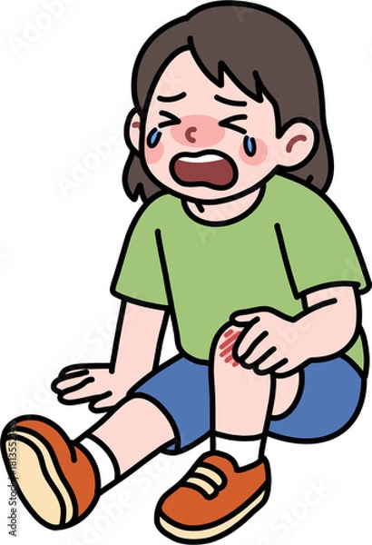 Obraz 무릎이 까져서 엉엉 우는 아이