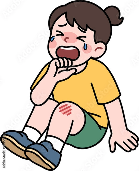Obraz 무릎이 까져서 우는 아이