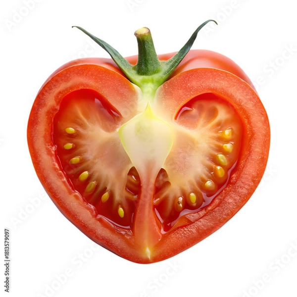 Obraz Heart shaped tomato slice freshness and love