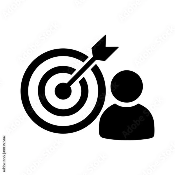 Fototapeta Target audience precision, perfect customer match, accurate business focus, success