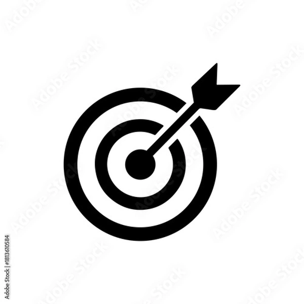 Fototapeta Hit your mark! Bullseye target with arrow symbolizing goals, success, and achievement