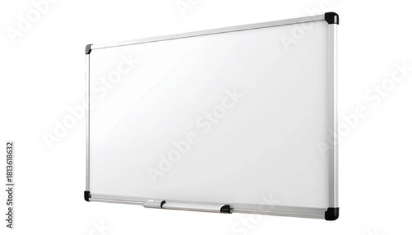 Fototapeta Blank whiteboard for writing isolated on a white transparent background PNG