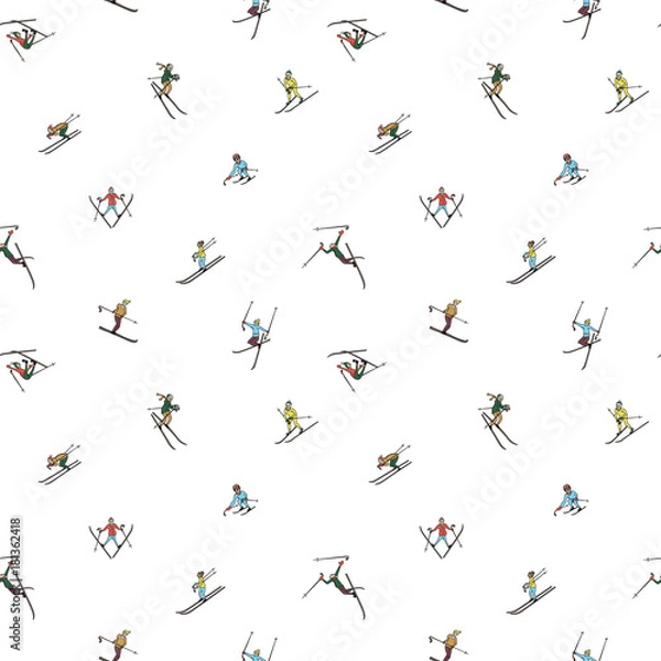 Obraz Winter skiing pattern