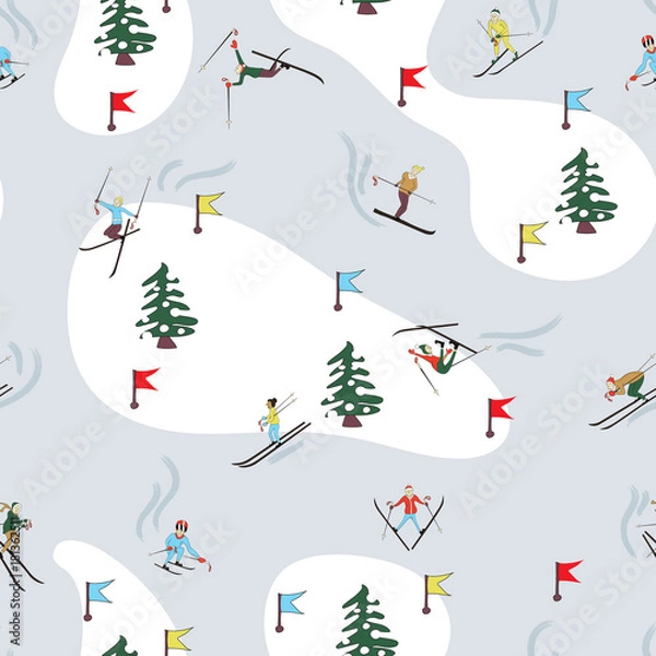 Obraz Winter skiing pattern