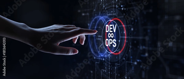 Fototapeta DevOps Concept: Integrating Development and Operations for Enhanced Software Delivery.