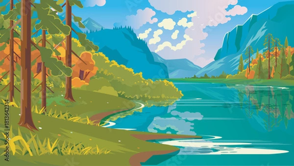 Obraz green natural mountain views