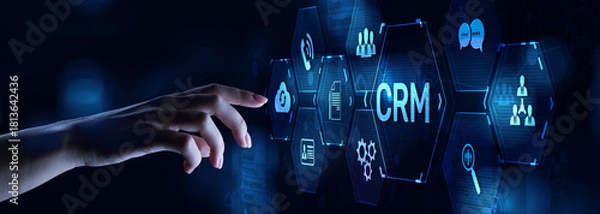 Fototapeta CRM Customer relationship management software system business technology concept.