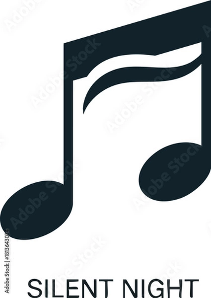 Fototapeta A musical note icon with the text "Silent Night" below it.