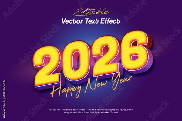Fototapeta 2026 with 3d vector text effect