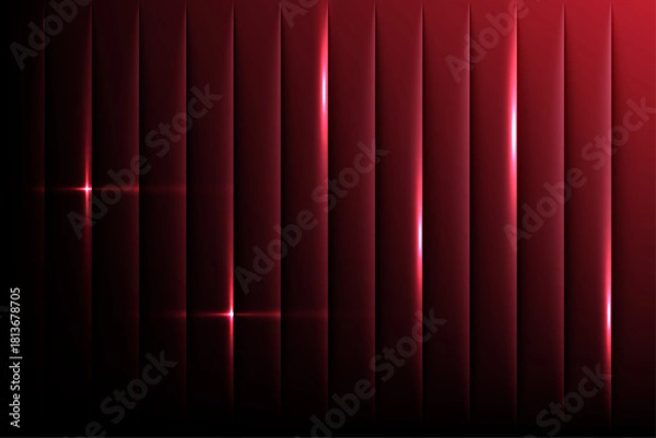 Fototapeta Abstract Red Glowing Vertical Light Bars Background with Neon Glow and Dark Contrast – Modern Digital Art for Tech, Music, Presentation, Album Cover, or Website Design – High Resolution Vector Style