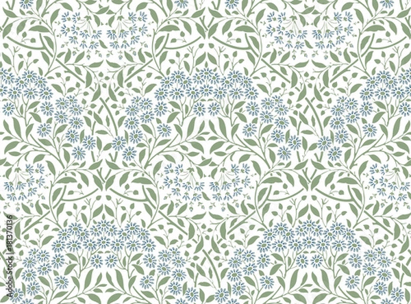 Fototapeta Floral seamless pattern. Modern seamless pattern for interior decoration, wrapping paper, graphic design and textile. Vector illustration. Backgrounds.