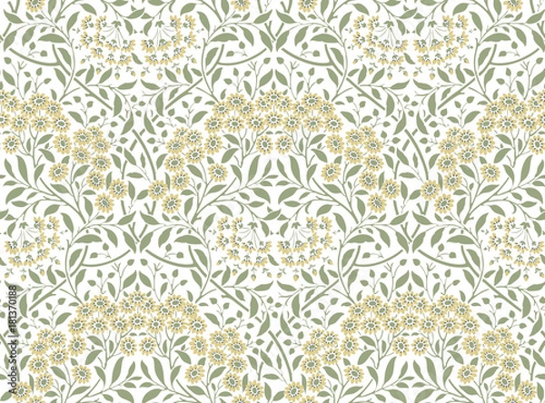 Fototapeta Floral seamless pattern. Modern seamless pattern for interior decoration, wrapping paper, graphic design and textile. Vector illustration. Backgrounds.