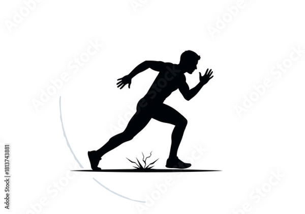 Fototapeta Silhouette of a Runner in Motion