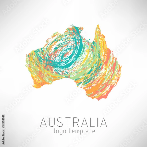 Fototapeta Australia creative designed silhouette map