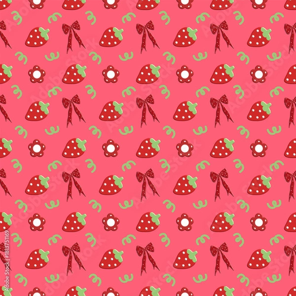 Obraz Seamless pattern with strawberry 