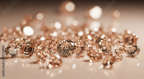 Obraz ローズゴールドのダイヤモンド　上品で温かみのある高級ジュエリービジュアル
