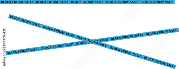Obraz Black Friday sale ribbons blue tape with text advertising design element for promotional campaigns