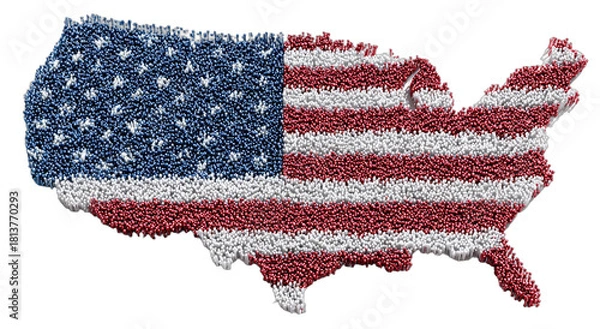 Fototapeta Textured US map graphic with patriotic stars and stripes
