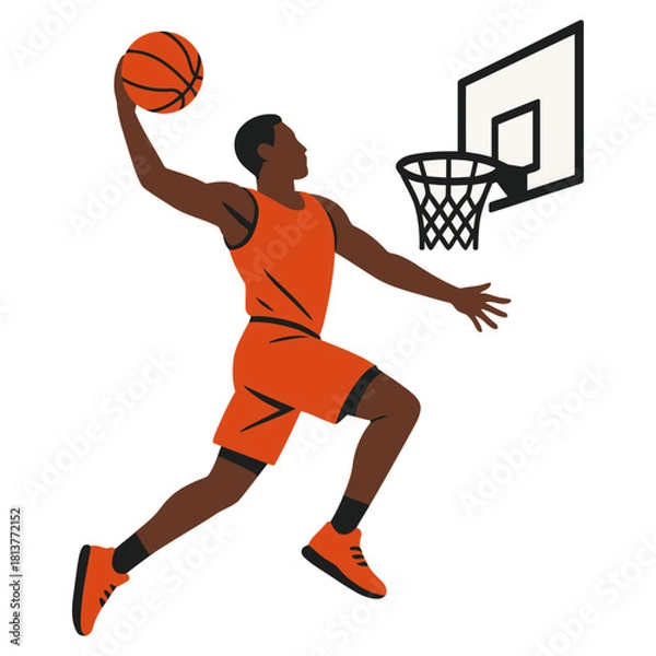 Obraz Basketball player vector illustration.