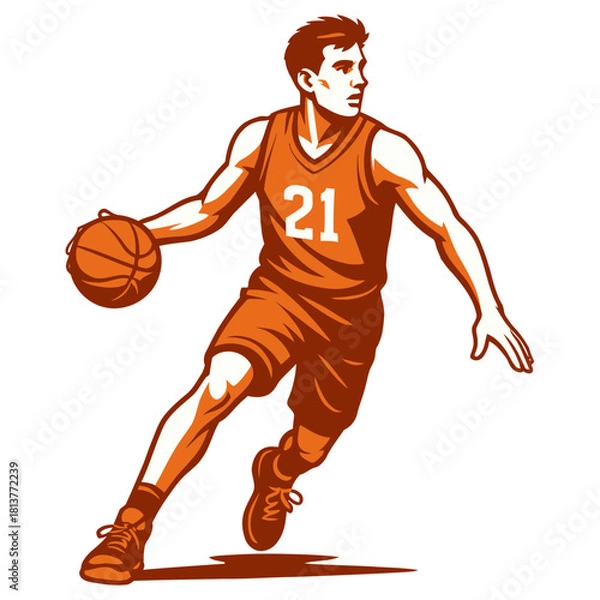 Obraz Basketball player vector illustration.