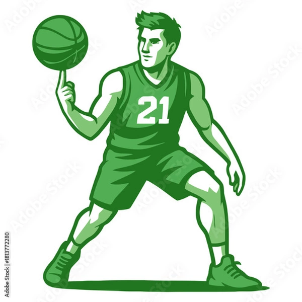 Obraz Basketball player vector illustration.