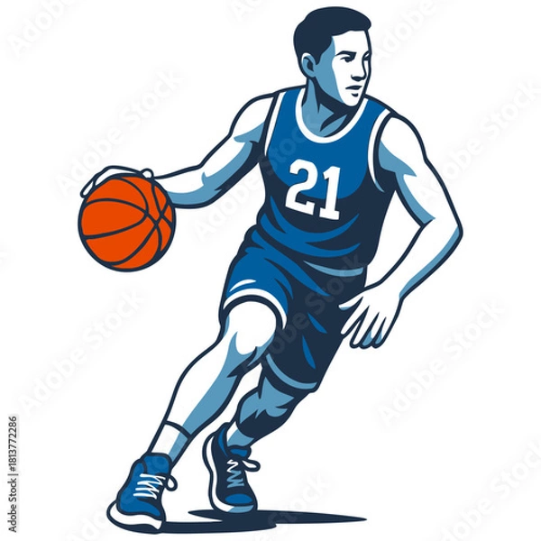 Obraz Basketball player vector illustration.