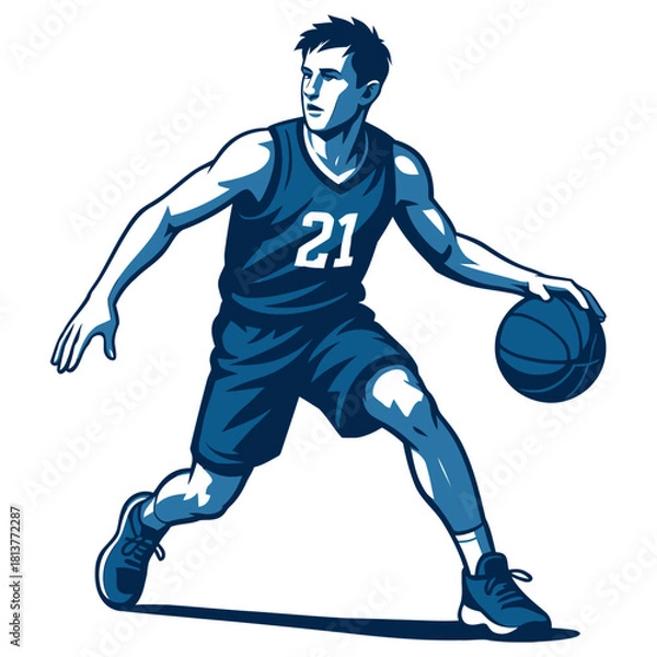 Obraz Basketball player vector illustration.