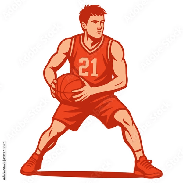 Obraz Basketball player vector illustration.