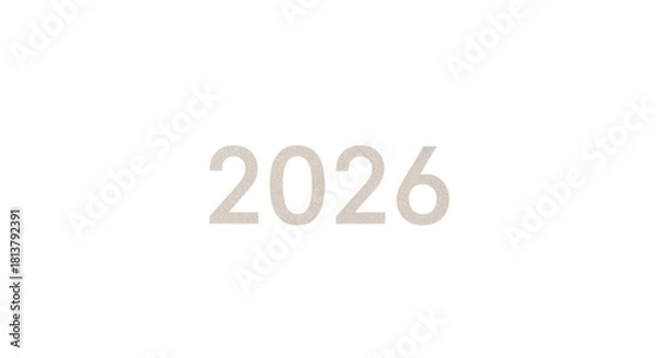 Fototapeta The year 2026 presented in a minimalist style.