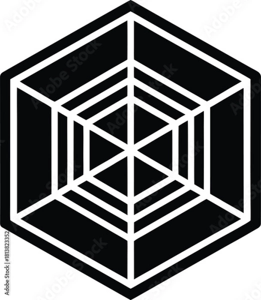 Fototapeta 3d dna helix cube structure icon design