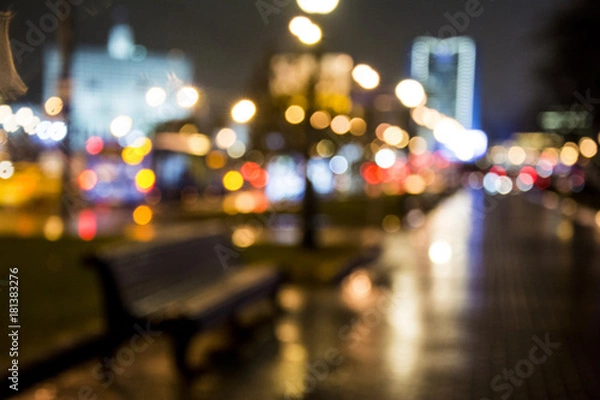 Obraz Night city. Bokeh. Abstract background.