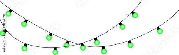 Obraz Festive Green String Lights Garland Decoration