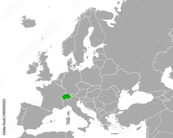 Obraz Karte von Schweiz in Europa